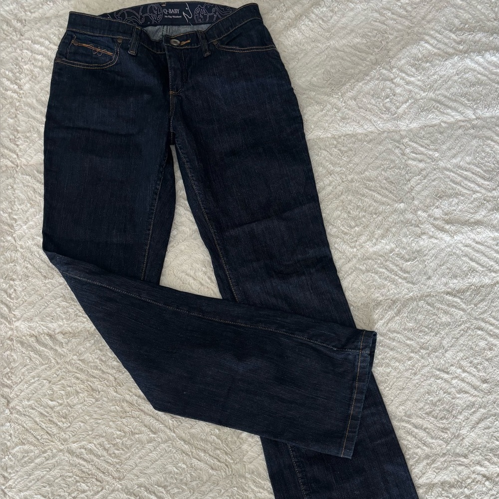Wrangler “Q Baby- no gap”-Dark Women's Jeans- size  3/4 x 34